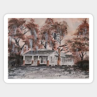 old house watercolor painting Sticker